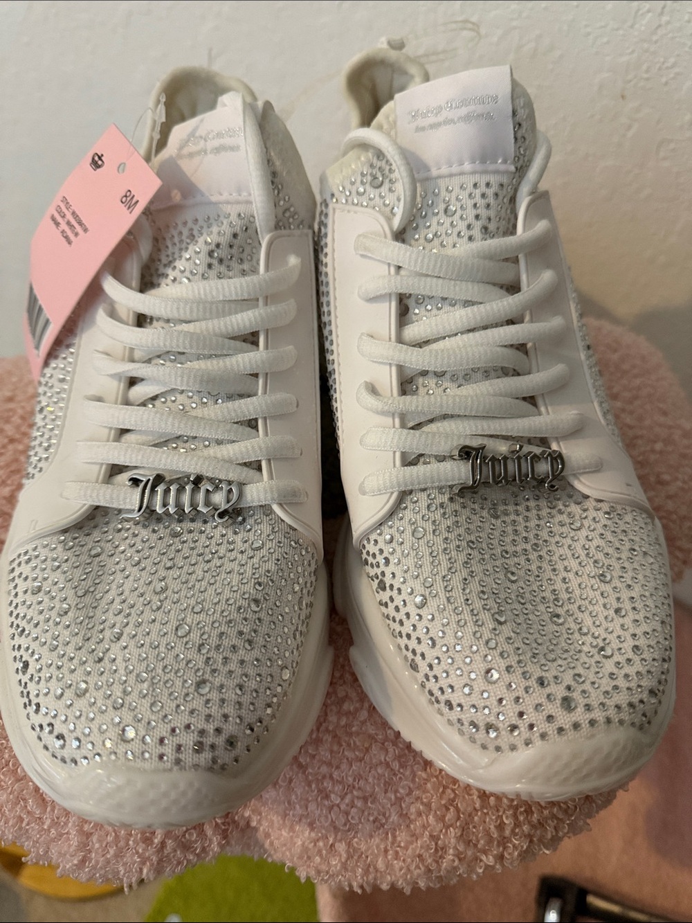 White Crystal-Embellished Women's juicy couture Sneakers nwt size 8 NWT